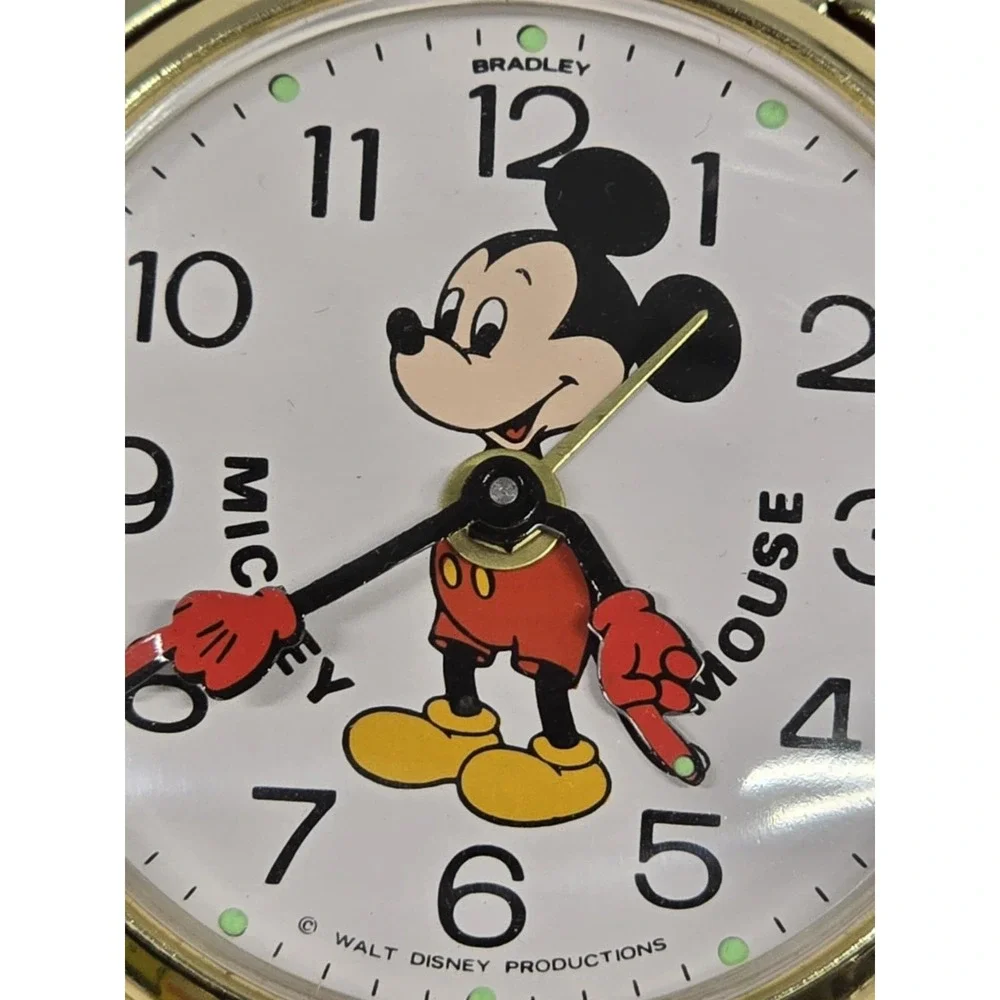 Vintage Mickey Mouse‎ travel alarm clock Walt Disney by Bradley Japan RARE